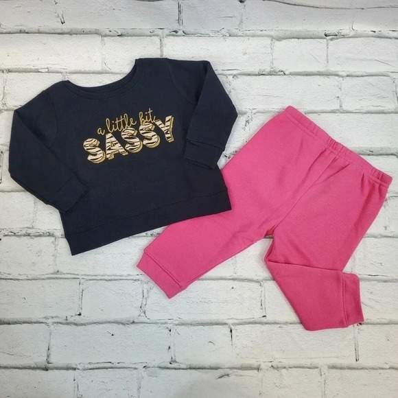Garanimals Other - A little bit Sassy Girls Fleece Lined Sweatshirt and Sweatpants Matching Set